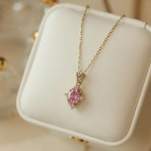 pink zircon necklace